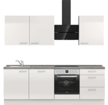 Cuisine complète NOBILIA sans appareils Urban 240 cm gris soie haute brillance prémontée variante droite 4004539010062