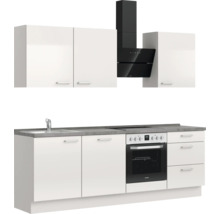 Cuisine complète NOBILIA sans appareils Urban 240 cm gris soie haute brillance prémontée variante droite 4004539010062