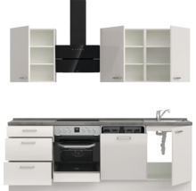 Cuisine complète NOBILIA sans appareils Urban 240 cm gris soie haute brillance prémontée variante gauche 4004539010109
