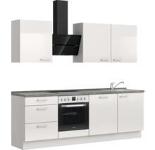 Cuisine complète NOBILIA sans appareils Urban 240 cm gris soie haute brillance prémontée variante gauche 4004539010109