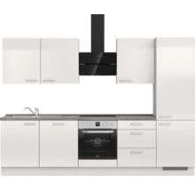 Cuisine complète NOBILIA sans appareils Urban 300 cm gris soie haute brillance prémontée variante droite 4004539010543