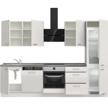 Cuisine complète NOBILIA sans appareils Urban 300 cm gris soie haute brillance prémontée variante droite 4004539010543