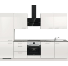 Cuisine complète NOBILIA sans appareils Urban 300 cm gris soie haute brillance prémontée variante gauche 4004539010581