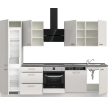 Cuisine complète NOBILIA sans appareils Urban 300 cm gris soie haute brillance prémontée variante gauche 4004539010581