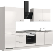 Cuisine complète NOBILIA sans appareils Urban 300 cm gris soie haute brillance prémontée variante gauche 4004539010581