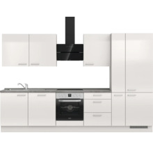 Cuisine complète NOBILIA sans appareils Urban 330 cm gris soie haute brillance prémontée variante droite 4004539010703