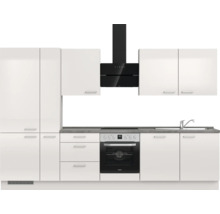 Cuisine complète NOBILIA sans appareils Urban 330 cm gris soie haute brillance prémontée variante gauche 4004539010741
