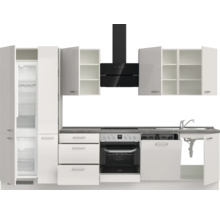 Cuisine complète NOBILIA sans appareils Urban 330 cm gris soie haute brillance prémontée variante gauche 4004539010741