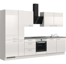 Cuisine complète NOBILIA sans appareils Urban 330 cm gris soie haute brillance prémontée variante gauche 4004539010741