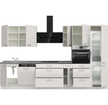 Cuisine complète NOBILIA sans appareils Urban 360 cm gris soie haute brillance prémontée variante droite 4004539010789