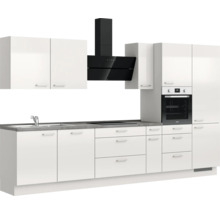 Cuisine complète NOBILIA sans appareils Urban 360 cm gris soie haute brillance prémontée variante droite 4004539010789