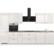 Cuisine complète NOBILIA sans appareils Urban 360 cm gris soie haute brillance prémontée variante gauche 4004539010826