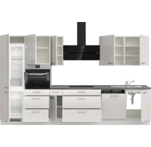 Cuisine complète NOBILIA sans appareils Urban 360 cm gris soie haute brillance prémontée variante gauche 4004539010826