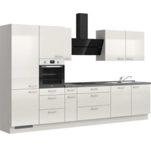 Cuisine complète NOBILIA sans appareils Urban 360 cm gris soie haute brillance prémontée variante gauche 4004539010826