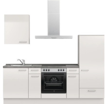 Cuisine complète NOBILIA sans appareils Urban 240 cm gris soie haute brillance prémontée variante droite 4004539010161