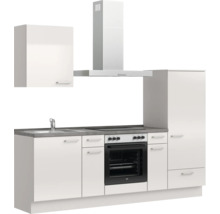 Cuisine complète NOBILIA sans appareils Urban 240 cm gris soie haute brillance prémontée variante droite 4004539010161