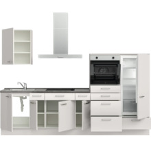 Cuisine complète NOBILIA sans appareils Urban 300 cm gris soie haute brillance prémontée variante droite 4004539010406