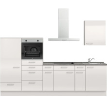 Cuisine complète NOBILIA sans appareils Urban 300 cm gris soie haute brillance prémontée variante gauche 4004539010444