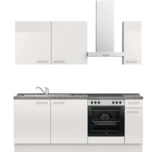 Cuisine complète NOBILIA sans appareils Urban 210 cm gris soie haute brillance prémontée variante droite 4004539010000