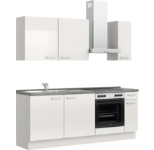 Cuisine complète NOBILIA sans appareils Urban 210 cm gris soie haute brillance prémontée variante droite 4004539010000
