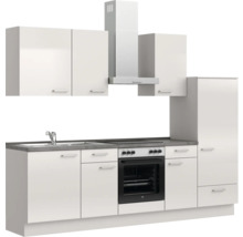 Cuisine complète NOBILIA sans appareils Urban 270 cm gris soie haute brillance prémontée variante droite 4004539010321