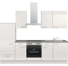 Cuisine complète NOBILIA sans appareils Urban 270 cm gris soie haute brillance prémontée variante gauche 4004539010369