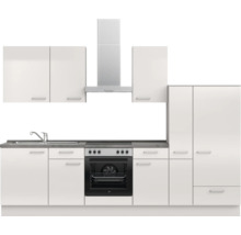 Cuisine complète NOBILIA sans appareils Urban 300 cm gris soie haute brillance prémontée variante droite 4004539010482