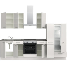 Cuisine complète NOBILIA sans appareils Urban 300 cm gris soie haute brillance prémontée variante droite 4004539010482