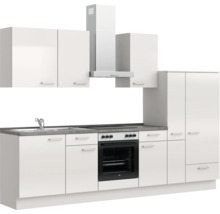 Cuisine complète NOBILIA sans appareils Urban 300 cm gris soie haute brillance prémontée variante droite 4004539010482