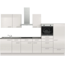 Cuisine complète NOBILIA sans appareils Urban 330 cm gris soie haute brillance prémontée variante droite 4004539010642