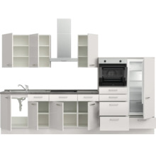 Cuisine complète NOBILIA sans appareils Urban 330 cm gris soie haute brillance prémontée variante droite 4004539010642