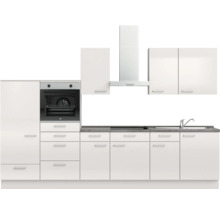 Cuisine complète NOBILIA sans appareils Urban 330 cm gris soie haute brillance prémontée variante gauche 4004539010680