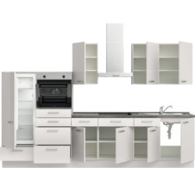 Cuisine complète NOBILIA sans appareils Urban 330 cm gris soie haute brillance prémontée variante gauche 4004539010680
