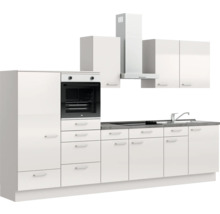 Cuisine complète NOBILIA sans appareils Urban 330 cm gris soie haute brillance prémontée variante gauche 4004539010680