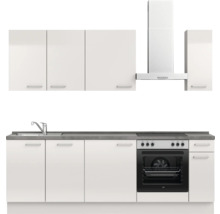 Cuisine complète NOBILIA sans appareils Urban 240 cm gris soie haute brillance prémontée variante droite 4004539010086