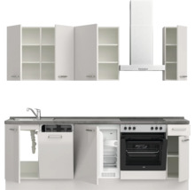 Cuisine complète NOBILIA sans appareils Urban 240 cm gris soie haute brillance prémontée variante droite 4004539010086