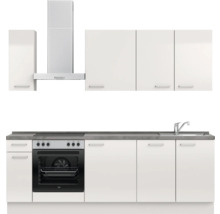Cuisine complète NOBILIA sans appareils Urban 240 cm gris soie haute brillance prémontée variante gauche 4004539010123