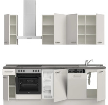 Cuisine complète NOBILIA sans appareils Urban 240 cm gris soie haute brillance prémontée variante gauche 4004539010123