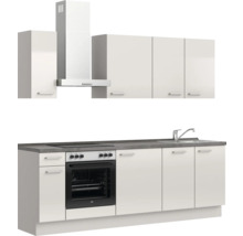 Cuisine complète NOBILIA sans appareils Urban 240 cm gris soie haute brillance prémontée variante gauche 4004539010123