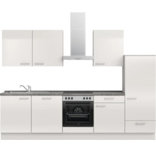 Cuisine complète NOBILIA sans appareils Urban 300 cm gris soie haute brillance prémontée variante droite 4004539010567