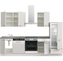 Cuisine complète NOBILIA sans appareils Urban 300 cm gris soie haute brillance prémontée variante droite 4004539010567