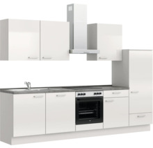 Cuisine complète NOBILIA sans appareils Urban 300 cm gris soie haute brillance prémontée variante droite 4004539010567