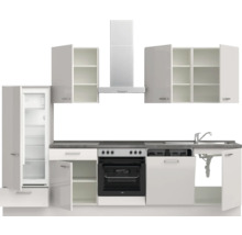 Cuisine complète NOBILIA sans appareils Urban 300 cm gris soie haute brillance prémontée variante gauche 4004539010604