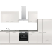 Cuisine complète NOBILIA sans appareils Urban 330 cm gris soie haute brillance prémontée variante droite 4004539010727