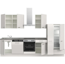Cuisine complète NOBILIA sans appareils Urban 330 cm gris soie haute brillance prémontée variante droite 4004539010727