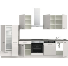Cuisine complète NOBILIA sans appareils Urban 330 cm gris soie haute brillance prémontée variante gauche 4004539010765