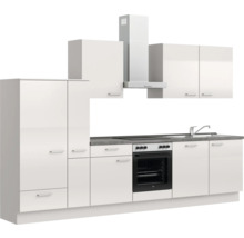 Cuisine complète NOBILIA sans appareils Urban 330 cm gris soie haute brillance prémontée variante gauche 4004539010765