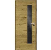 Holztür mit Glaseinsatz und Türgriff