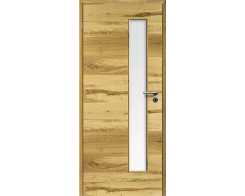 ZT Balkeneiche Furnier Quer 61x198,5 DIN Links MODERN 07 Glas Satiniert
