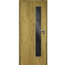ZT Eiche Rustic Furnier Aufrecht 86x198,5 DIN Links MODERN 07 Glas Dunkelgrau